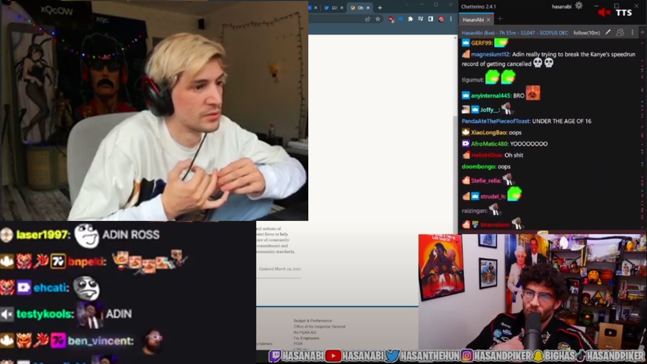 xQc Reacts to Adin Ross showing Porn on stream might have been a ...