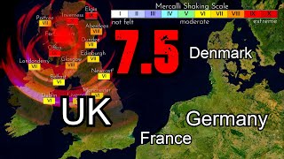 United Kingdom: 7.5 Earthquake in Realtime! (simulated)