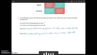 Math 141 - Hypothesis Testing Errors & Excel (Part 1)