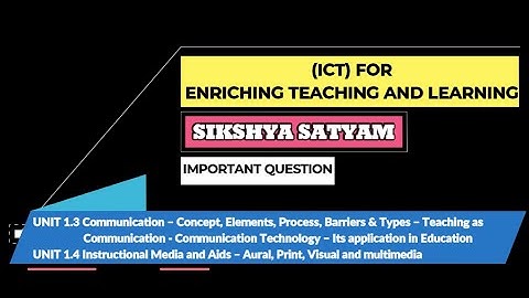 UNIT 1.3 & 1.4 ICT FOR ENRICHING TEACHING AND LEARNING
