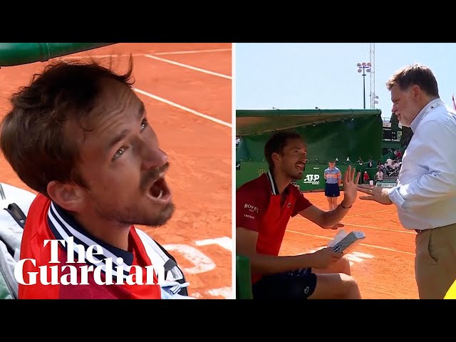 'It's out!': Medvedev rages at officials in two different outbursts at Monte Carlo class=