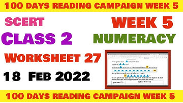 Class 2 Maths Numeracy Week 5 worksheet 27 maths  सप्ताह 5 उत्तरसहित  class2 Reading Campaign week 5