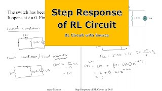 Step Response of RL Circuit || RL circuit with Source