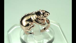 Unique Cat Adjustable Rose Gold Ring