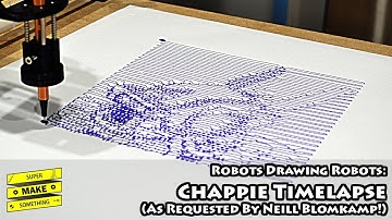 Robots Drawing Robots: Chappie Timelapse (As Requested By Neill Blomkamp!) - Robotic Drawing Machine