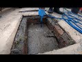 Clogged Manhole Drain Unblocking - Thick Sewage Clearing