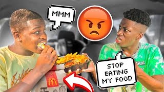 SAYING IM “NOT HUNGRY” AND THEN EATING MY BOYFRIENDS FOOD *GONE WRONG*