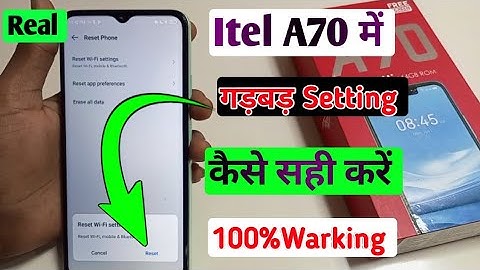 Itel a70 mobile me setting reset kaise kare / how to setting reset in itel a70 mobile me