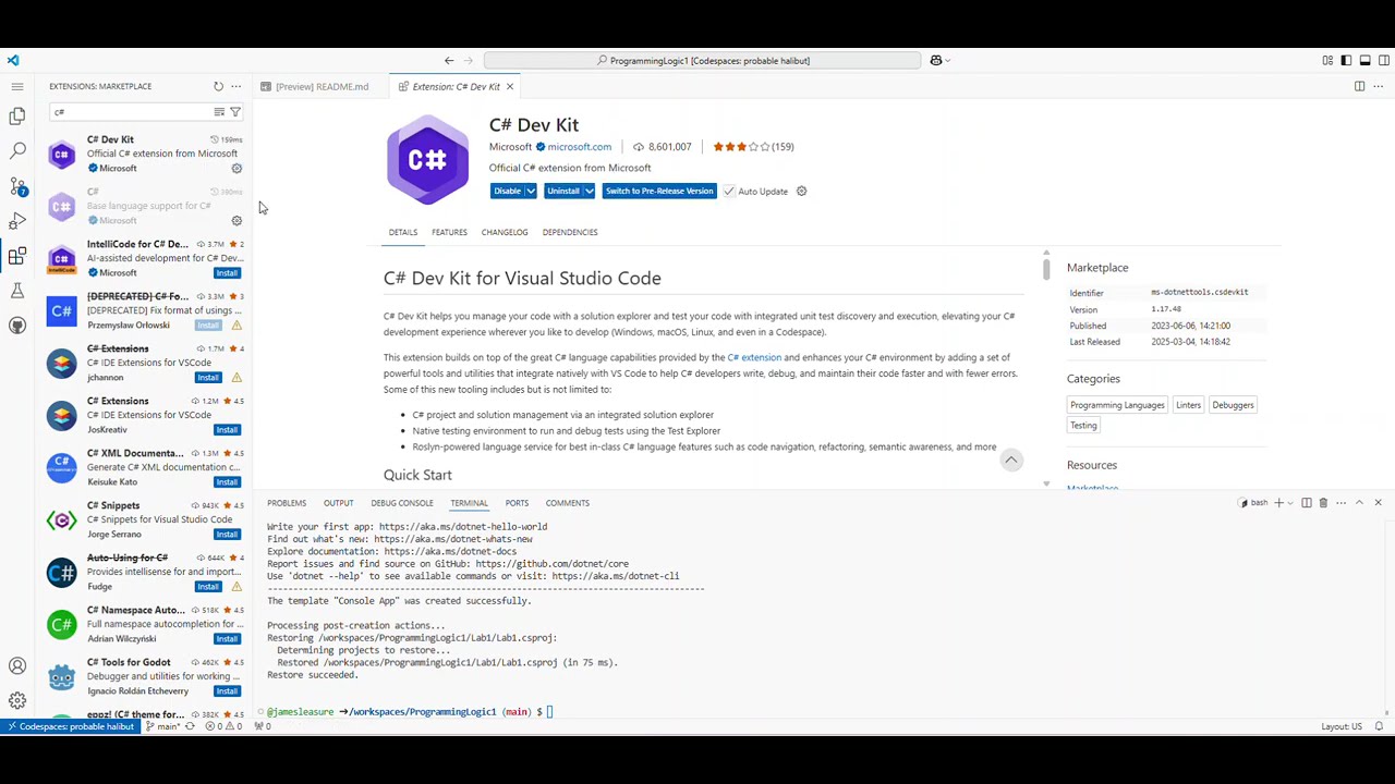 Using CodeSpaces for Coding our Projects in IT-1050 - YouTube