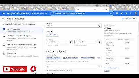 Google Cloud Activación más Creación de Instancia (Máquina Virtual)