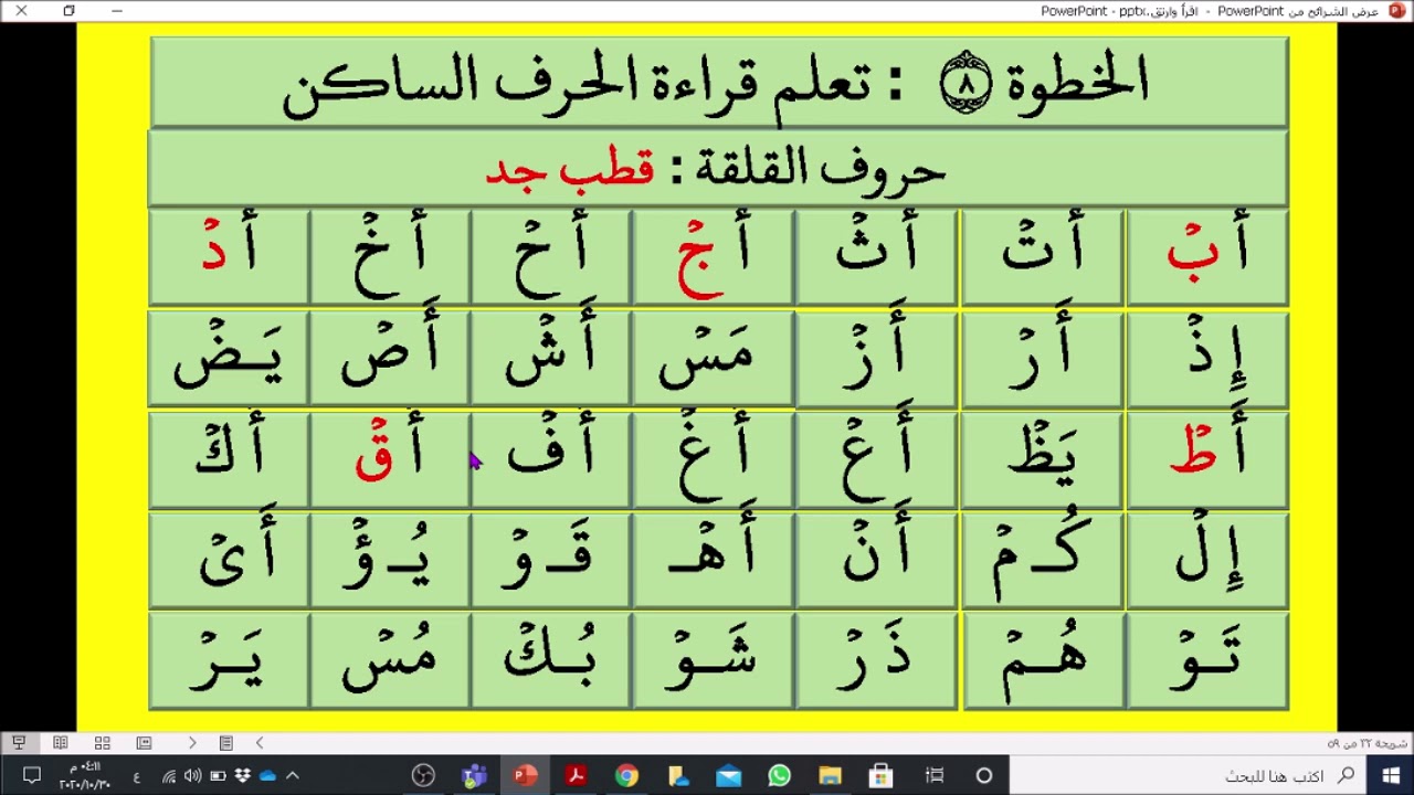 الخطوة 8 نحو كيف تقرأ القرآن قراءة الحرف الساكن