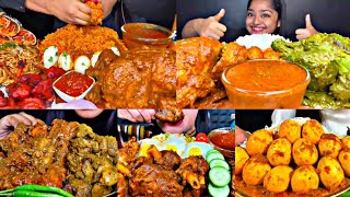 ASMR EATING SPICY WHOLE CHICKEN CURRY, MUTTON, EGG CURRY | BEST INDIAN FOOD MUKBANG |Foodie India|