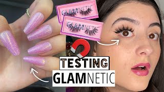 TESTING GLAMNETIC MAGNETIC LASHES & PRESS ON NAILS | Honest Review