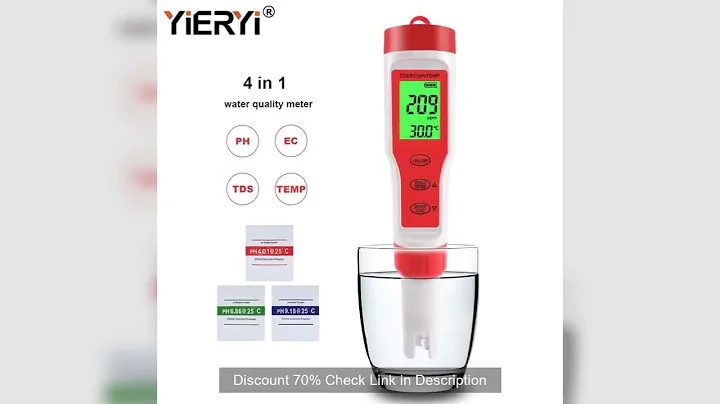 yieryi New TDS PH Meter PH/TDS/EC/Temperature Meter Digital Water Quality Monitor Tester for Pools,