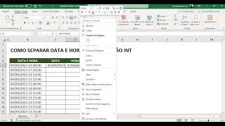 VEJA COMO SEPARAR DATA E HORA NO EXCEL COM A FUNÇÃO INT