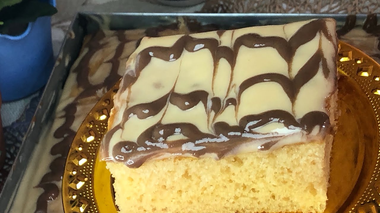 كيكة بكريمة الفلون بمذاق رهيييب تقول عليها باتيسري اقتصادية وسريعة التحضير ببديل الشكولاتة