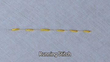 Running Stitch in Hand Embroidery Stitches tutorial