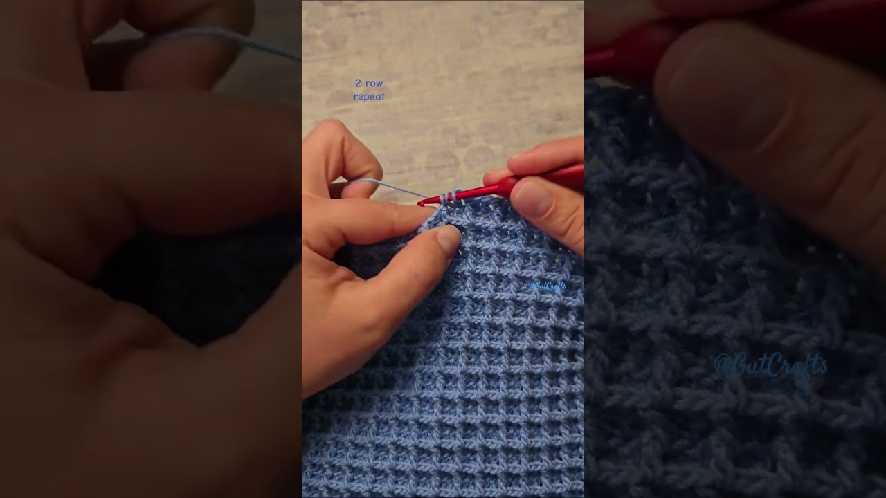 Вязаный узор крючком с 2 рядами и повторением узора | Вязание крючком #руководствоповязаниюкрючко...