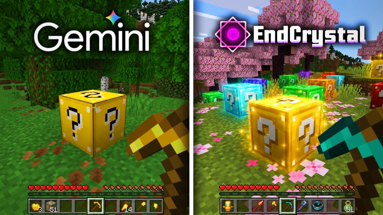 Gemini vs EndCrystal Make LUCKY BLOCKS From Scratch