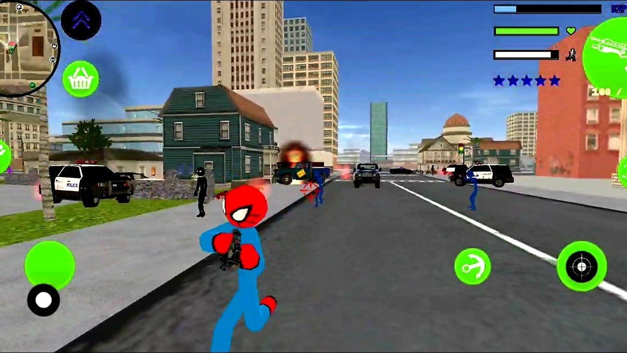 Real Spider Stickman Rope Hero Mafia Gangster Vegas