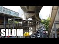 Silom Road, Bangkok walking tour 4k 60fps