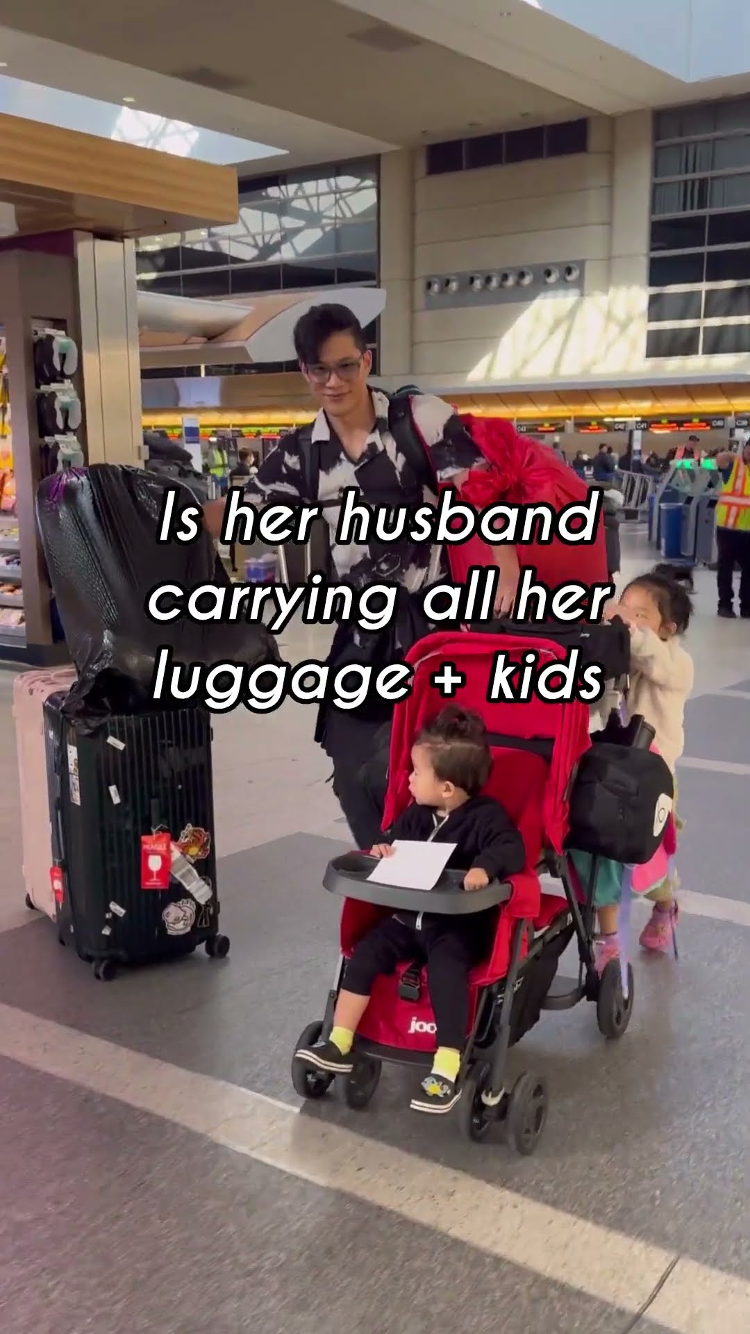 Behind every travel light wife...