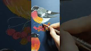 Процесс #Art #Shortvideo #Painting #Artist #Oilpastel #Arts #Malevich #Shorts #Birds #Птицы #Снегири
