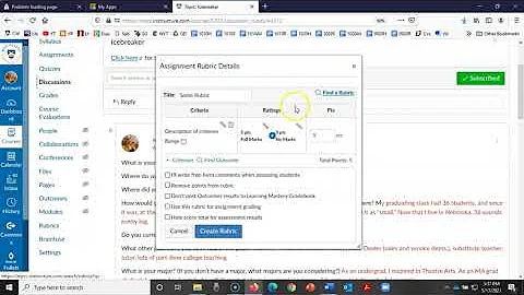 How to Add and Create a Rubric on Canvas (for Instructors)