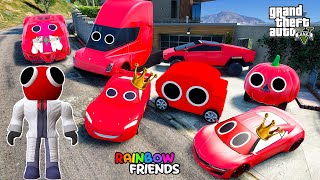 GTA 5 - Stealing Red ROBLOX RAINBOW FRIENDS Cars With Franklin | (Real Life Cars #193)