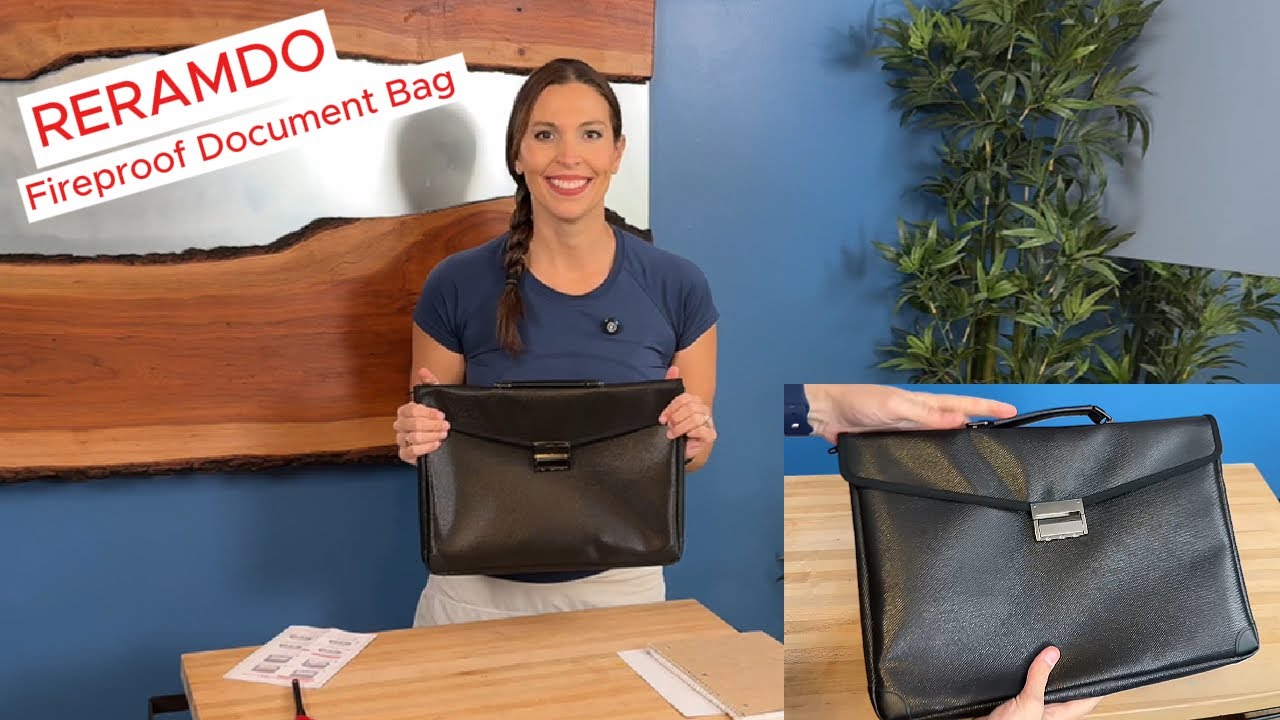 RERAMDO Fireproof Money & Document Bag with Lock