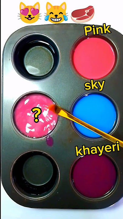Guess the Color | pink sky khayeri #colormixing #amazing