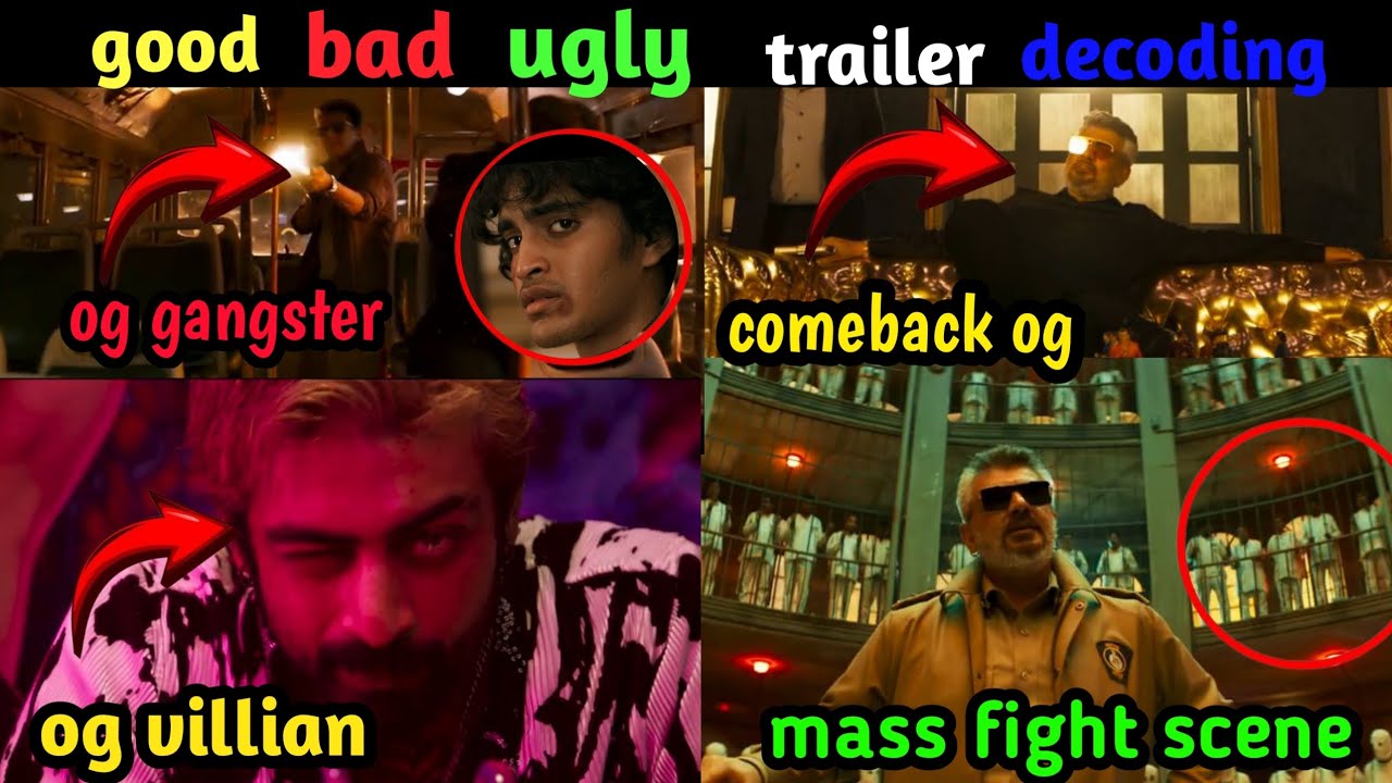 💥😱Good bad ugly trailer full decoding tamil🎬🔥| Ajith Kumar| | gv prakash| | Arjun das |