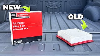 How to Change Engine Air Filter on 2015 Ford F150 2009-2025 Motorcraft FA-1883 OEM Replacement