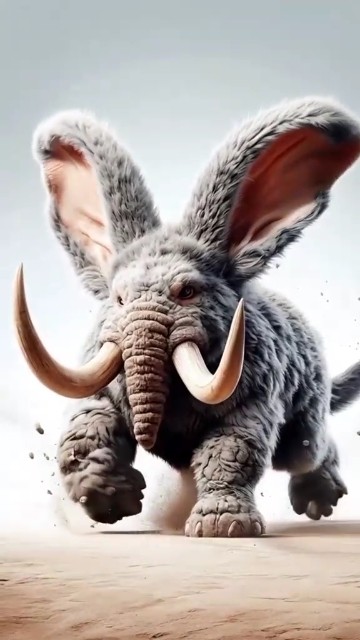 Rabbit+ elephant mix animal #short - YouTube