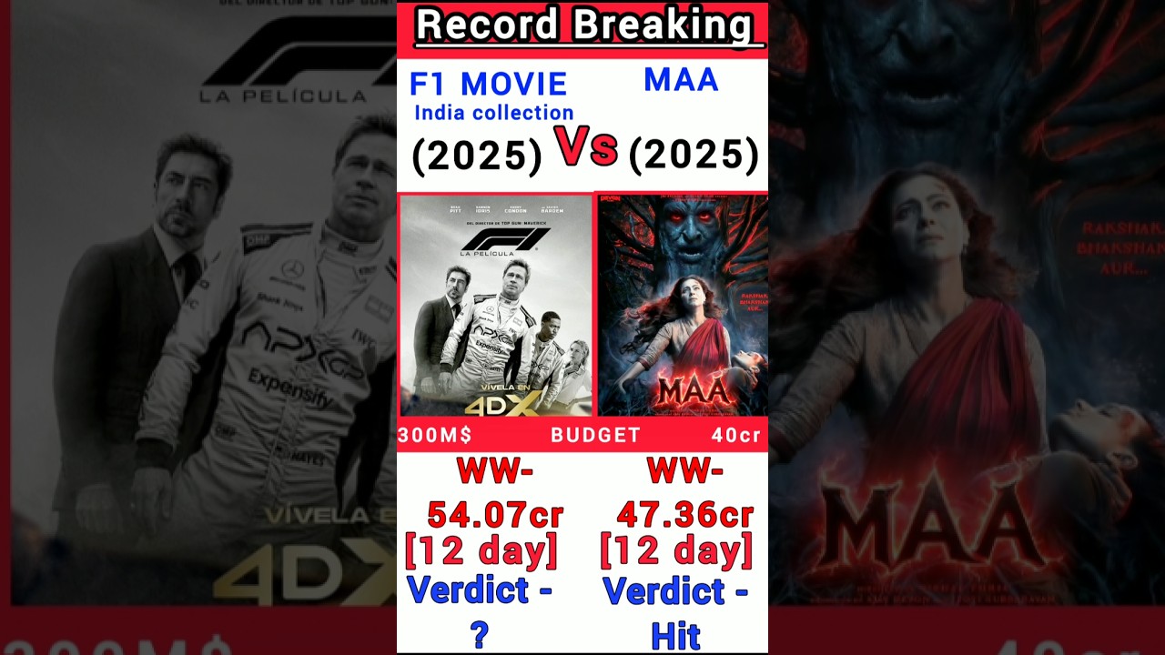 F1 movie Vs Maa movie Box Office Collection | F1 movie 12th day collection 