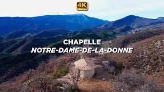 Chapelle Notre-Dame-de-la-Donne - face au Mont Ventoux - vue du ciel [4K]