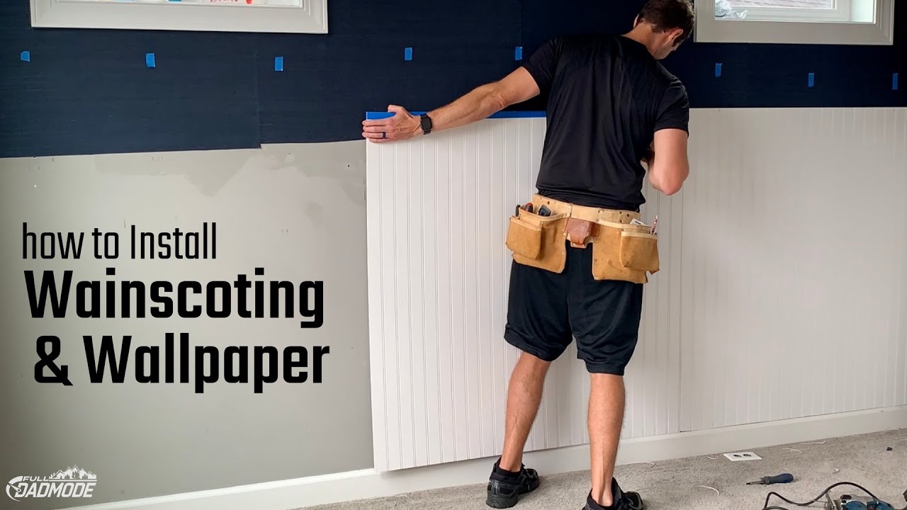 How to Install Wainscoting and Wallpaper - YouTube