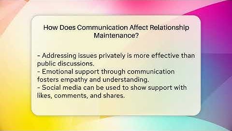 How Does Communication Affect Relationship Maintenance? - Everyday-Networking