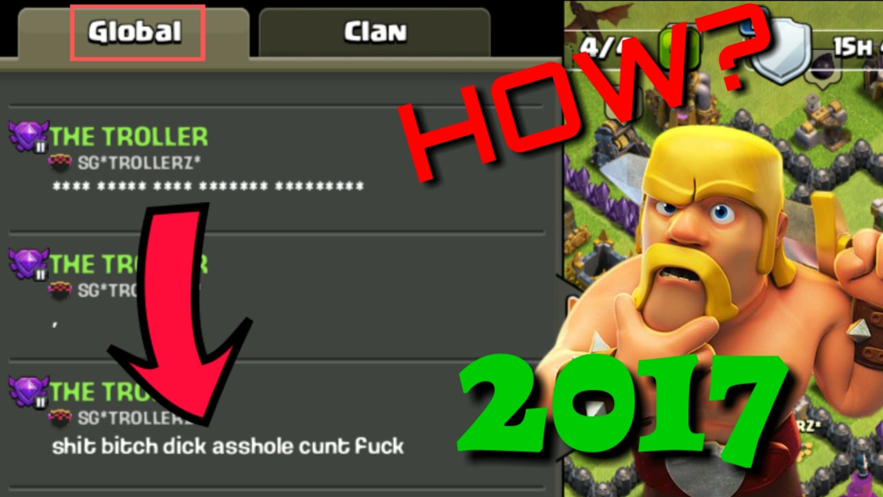 Learn how to SWEAR in Clash Of Clans GLOBAL CHAT!!! 2018 UPDATE