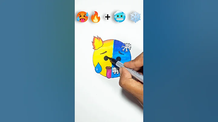 hot 🔥 with cold ❄️ emoji mixing#shorts #viral #ytshorts #satisfying #emojichallenge #trending #art