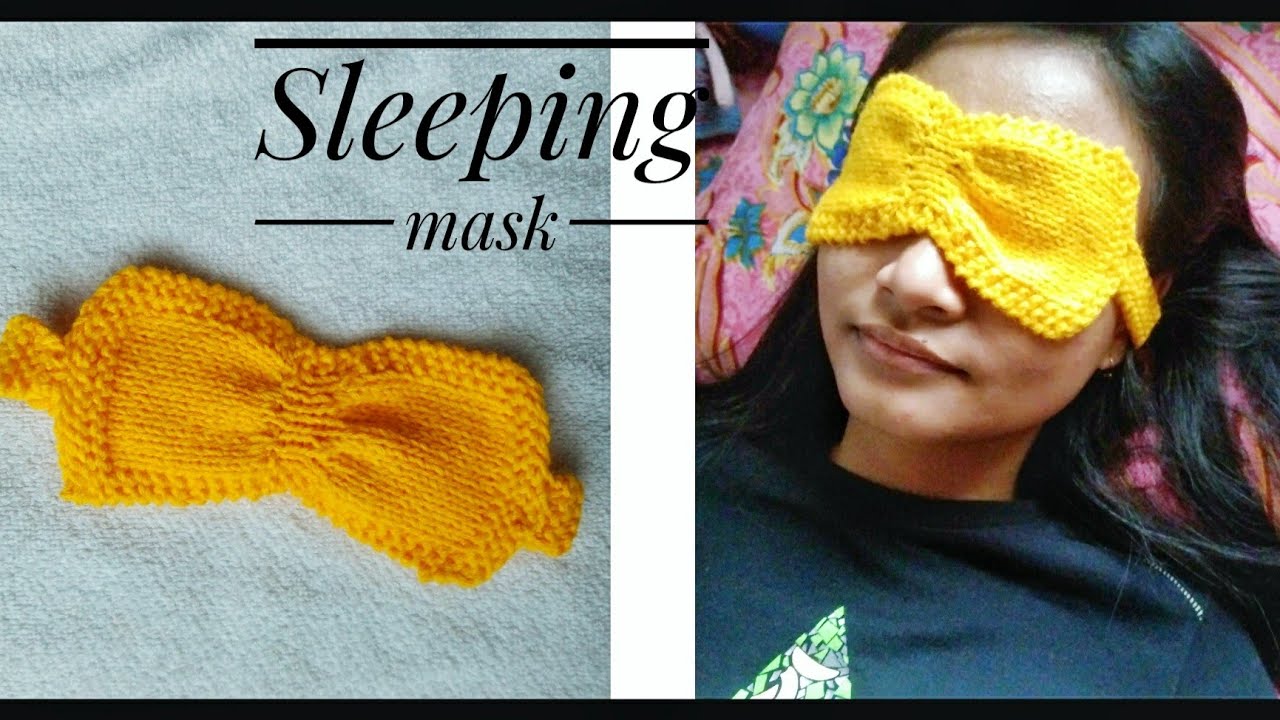 How to knit sleeping mask with straight needle, knit eye mask. YouTube