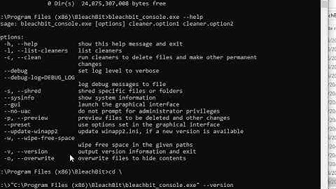 Introduction to BleachBit command line for Windows