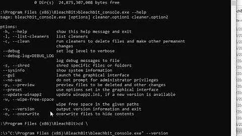 Introduction to BleachBit command line for Windows