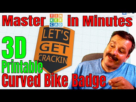 Make a 3D printable Curved Bike Badge in Tinkercad