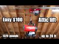 Simple DIY Garage Attic Lift/Elevator DOUBLED my storage space CHEAP