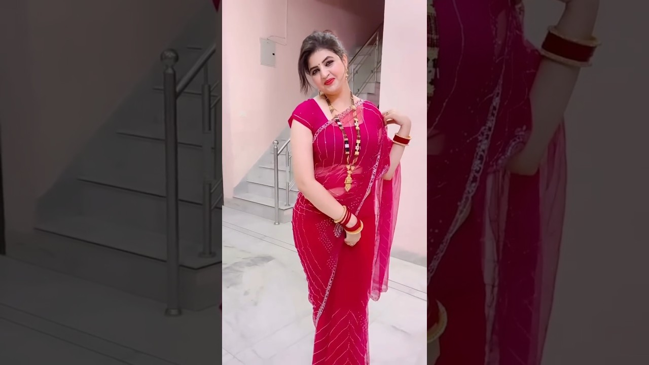 Hot Red Saree Look | Desi Bhabhi Bold Style | Viral Glam Reel 