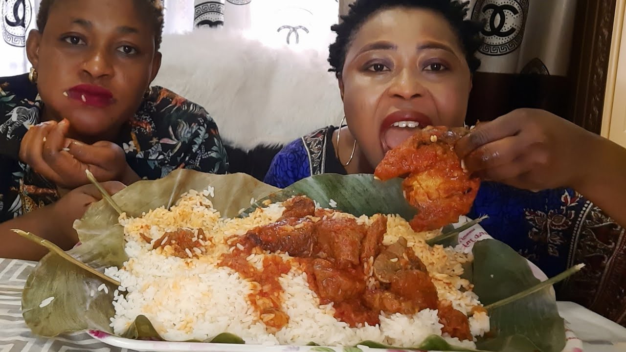 AFRICAN FOOD/WHITE RICE WITH ASSORTED LOCAL STEW MUKBANG - YouTube