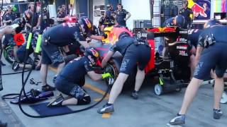 F1 Pit Stop Practices - Redbull Racing & Mercedes AMG Petronas