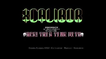 Commodore 64 demo: Excalibur - E-Motion cracktro (1990)