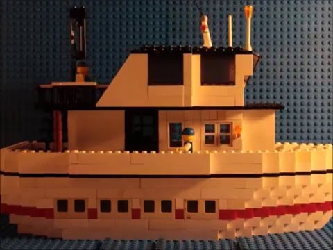 lego ship crash